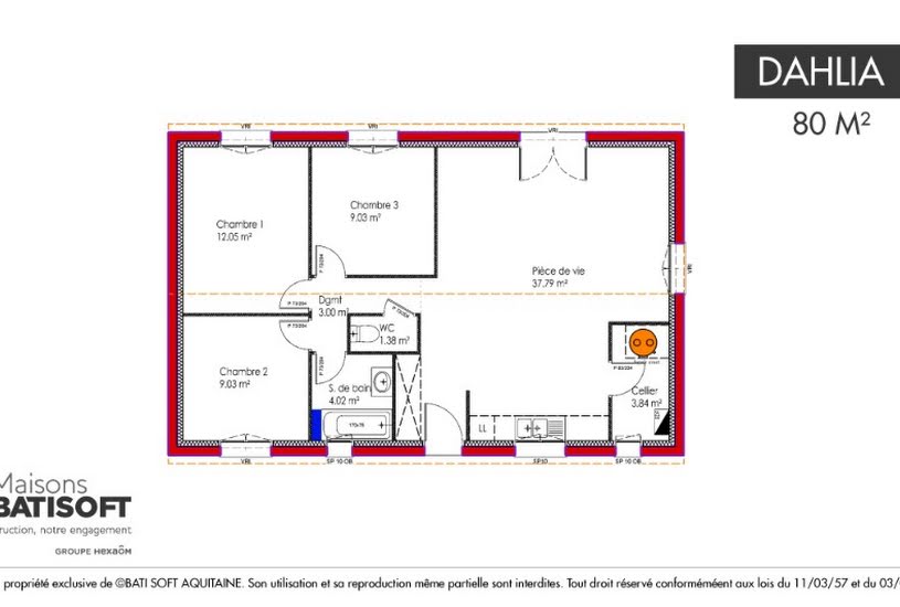  Vente Terrain + Maison - Terrain : 434m² - Maison : 80m² à Mont-de-Marsan (40000) 