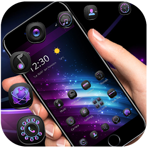 Download purple fusion light cool 3D theme For PC Windows and Mac