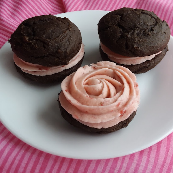 Chocolate Whoopie Pies with Strawberry Filling