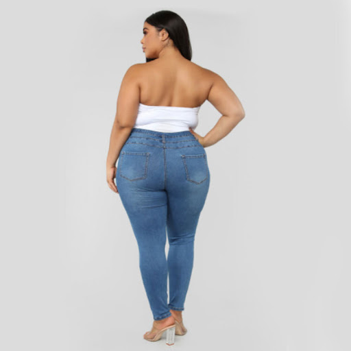 Title 2, High waist ripped plus size jeans for women, of...