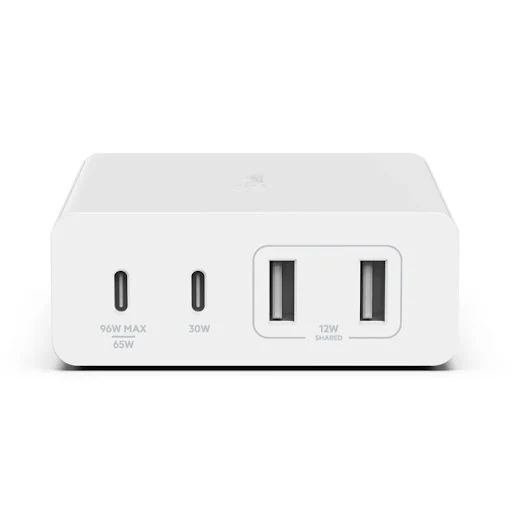 Sạc điện thoại Belkin 108W USB-C PD +2xUSB-A GaN WCH010dqWHJP (Trắng)