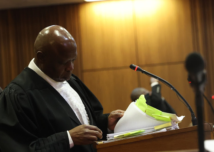 Prosecutor George Baloyi during the Senzo Meyiwa trial at the North Gauteng High Court in Pretoria.