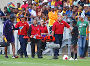 Itumeleng Khune of Kaizer Chiefs is stretchered off during the Telkom Knockout, Quarter Final match between Chippa United and Kaizer Chiefs at Nelson Mandela Bay Stadium on November 05, 2017 in Port Elizabeth, South Africa. 