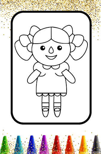 Dolls Coloring Book Glitter