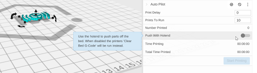 You can turn of push with hotend from the part editor