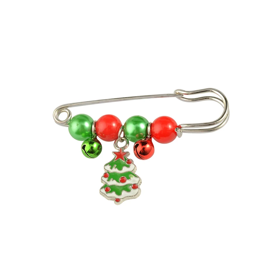 Broche de Noël en alliage avec guirlande de feuilles. Un accessoire de mode festif et élégant pour vos tenues, idéal pour célébrer Noël avec raffinement.