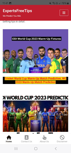 Screenshot Expert Cricket Prediction