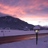 Lampione e luci rosa di 