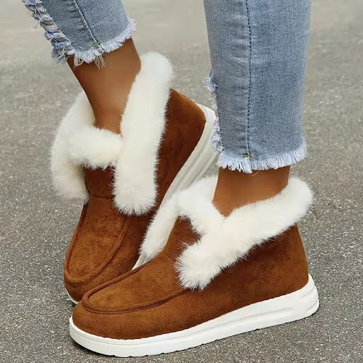 Title 7, Womens Plush Flat Bottom Thickened Short Snow ...