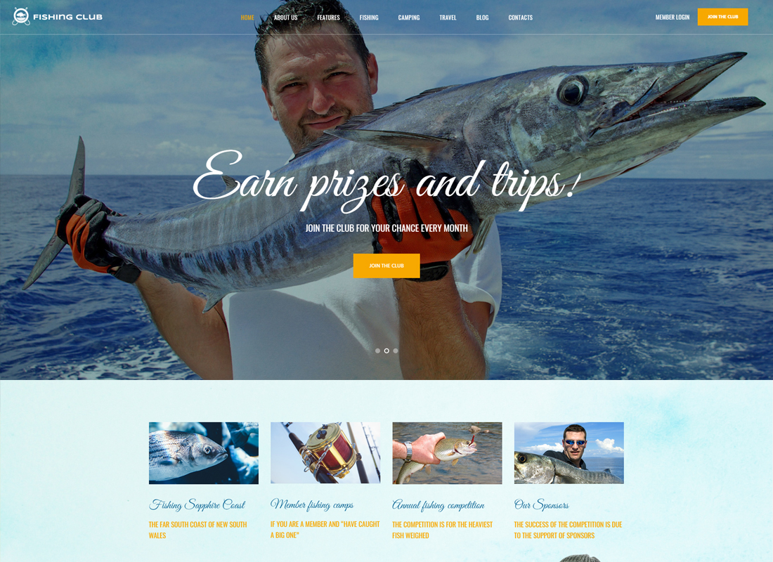 Tema de WordPress para el club de caza y pesca