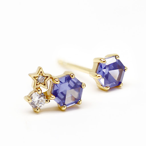Title 1, S925 Sterling Silver Gilded Tanzanian Earrings....