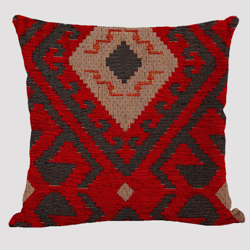 Title 20, Bohemian linen pillow with ethnic style for a c...