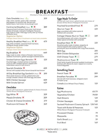 Aromas Cafe & Bistro menu 