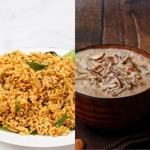 Andhra Special Tamarind Rice + Badam Kheer