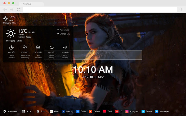 Horizon: Zero Dawn HD Games New Tabs Theme