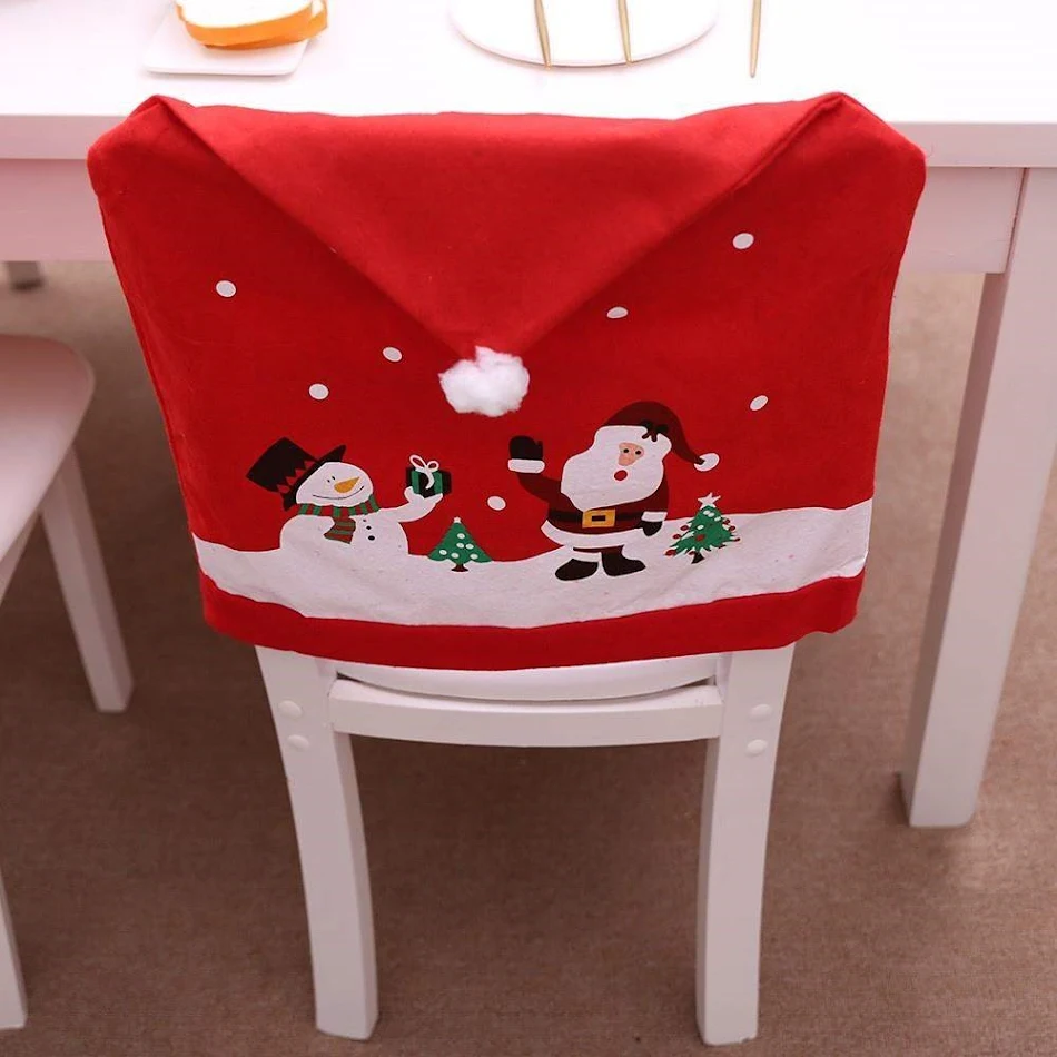Cubierta para silla navideña Festiva Decora tus sillas para Navidad Fácil instalación Protección y ambiente festivo Perfecto para la cena