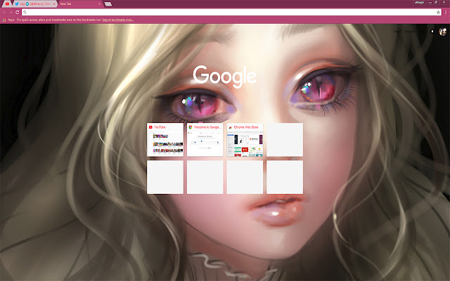 Anime | Beautiful girl with Purple Eyes chrome extension