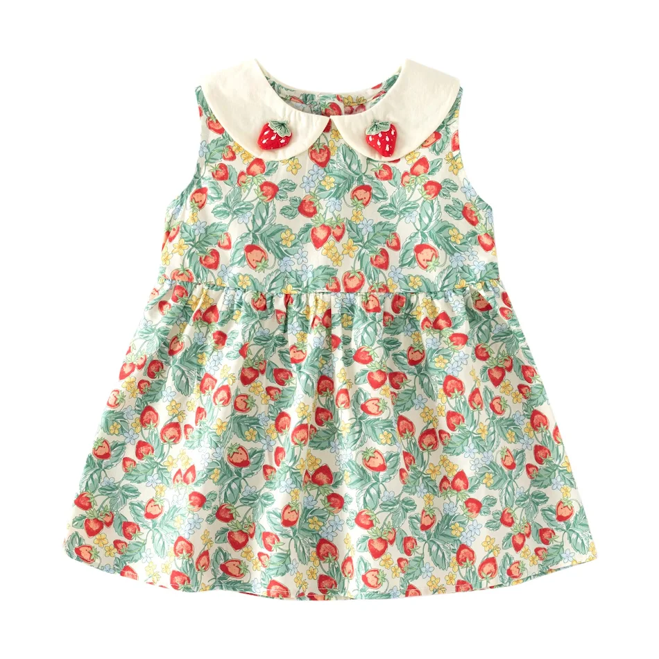 Vestido con cuello de muñeca para bebé niña princesa verano, moda infantil, ideal para ocasiones especiales y juego diario.