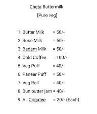 Cheta Butter Milk menu 1