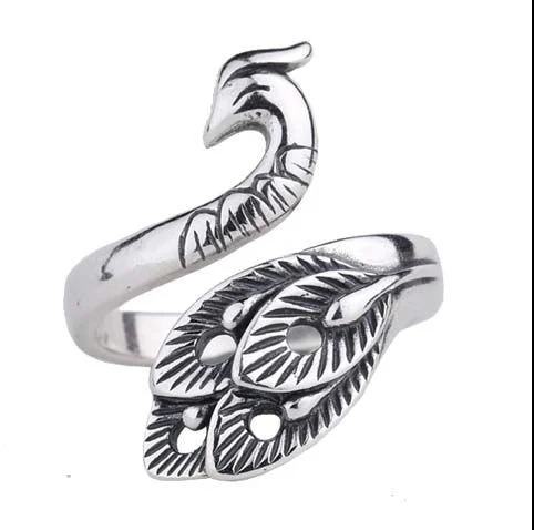 Anneau de tricot et crochet DIY multi-styles, outil de couture, paon ou poisson. Bague à doigt ouverte réglable pour fil à tricoter et projets créatifs.