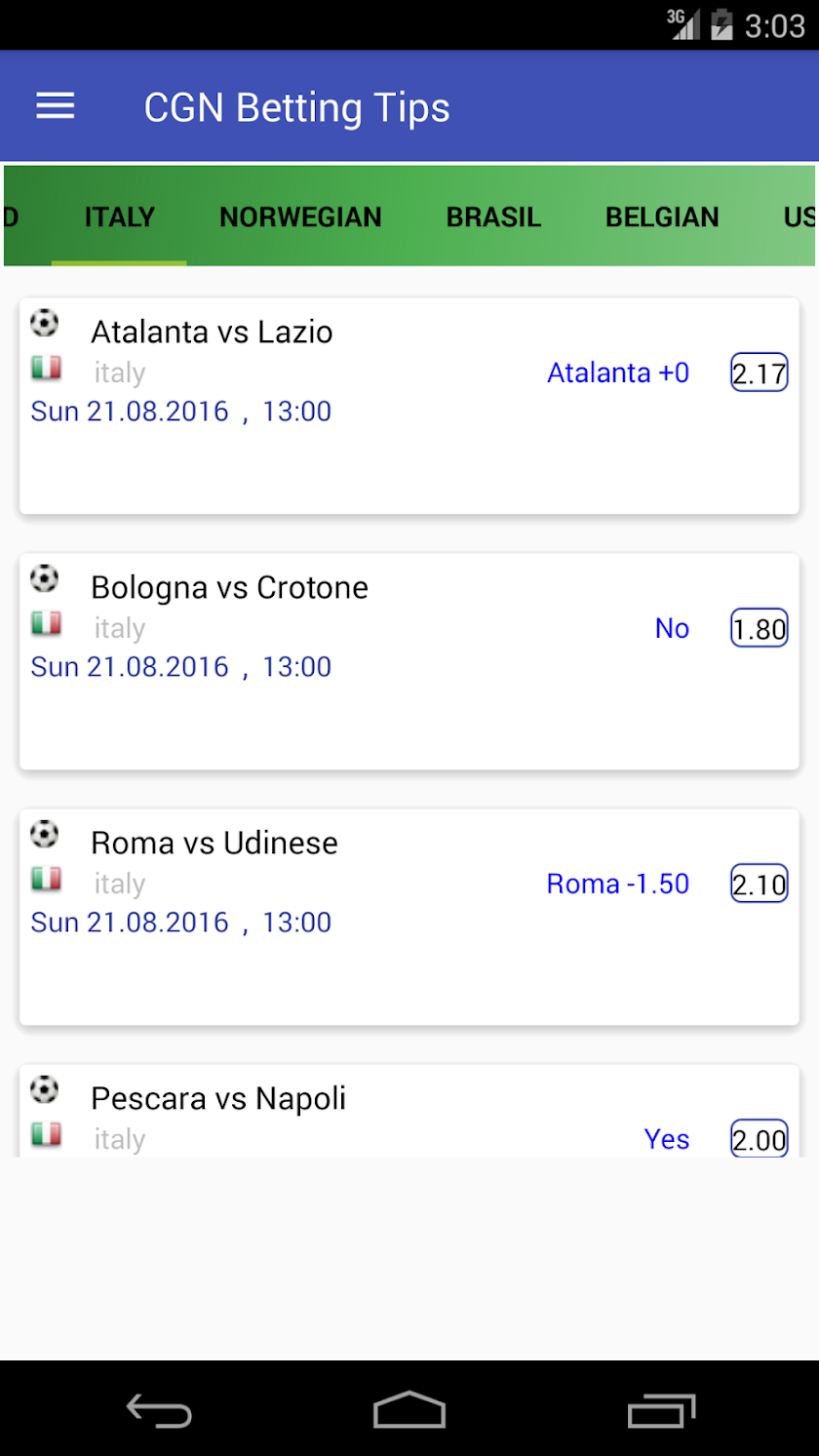 Betting Tipster Screen 3