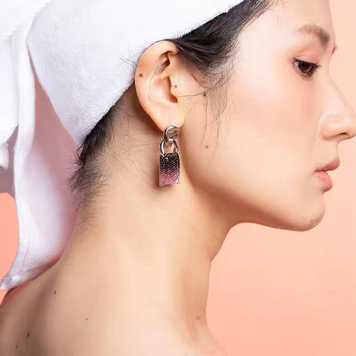 Title 5, Splicing Gradient Gemstone Earrings and Silver ...