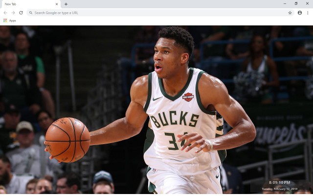 Giannis Antetokounmpo NBA New Tab