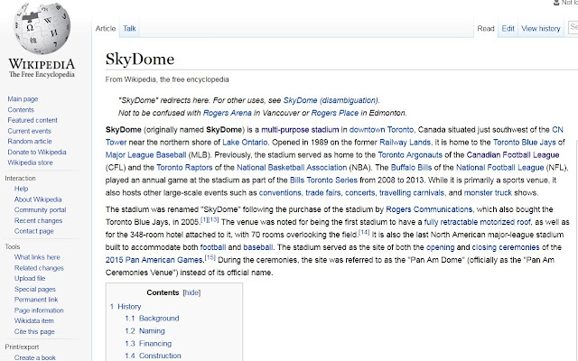 SkyDome Forever chrome extension