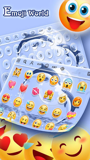 Cartoon Blue Whale - Keyboard Theme