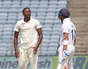 Kagiso Rabada stares at Virat Kohli during the match. 