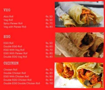 Kolkata Famous Kathi Roll menu 