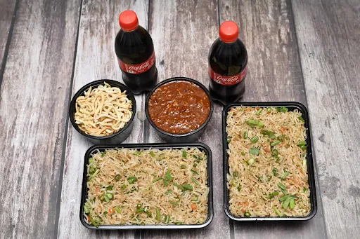 2 Veg Fried Rice With 1 Coke Soft Beverage [250 Ml]