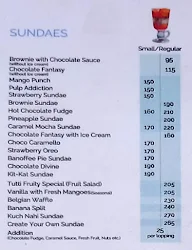 Giani's Ice Cream menu 1