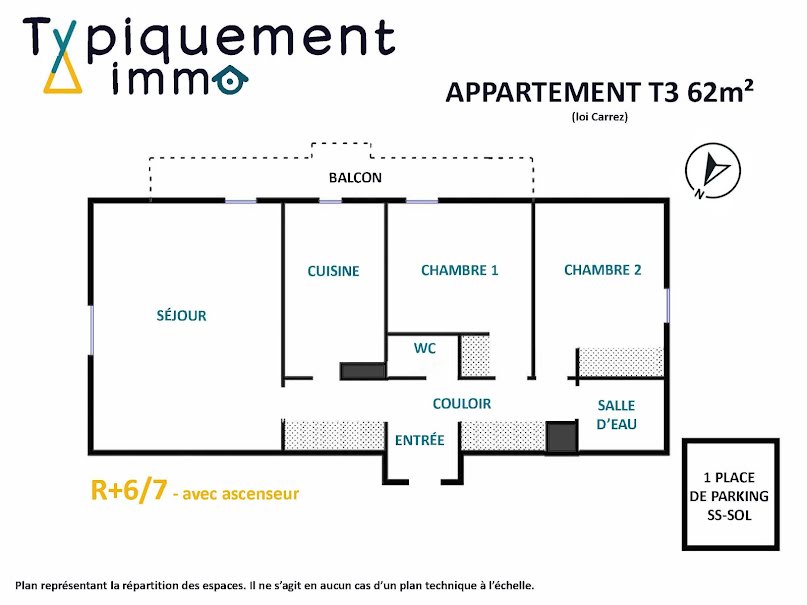 Vente appartement 3 pièces 62 m² à Toulouse (31000), 244 825 €