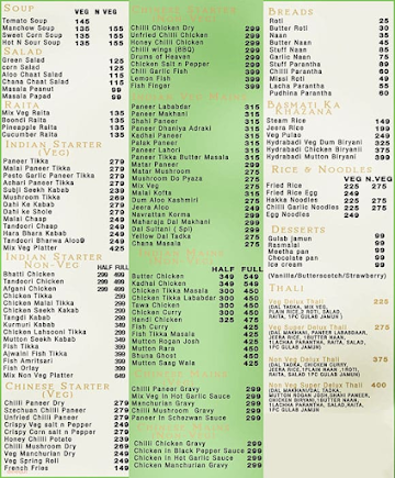 Nine 11 Restaurant & Cafe menu 