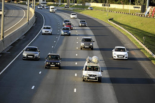 A few cars can be seen on the N1 in Johannesburg yesterday on the first work day under lockdown's stage 4. / ANTONIO MUCHAVE