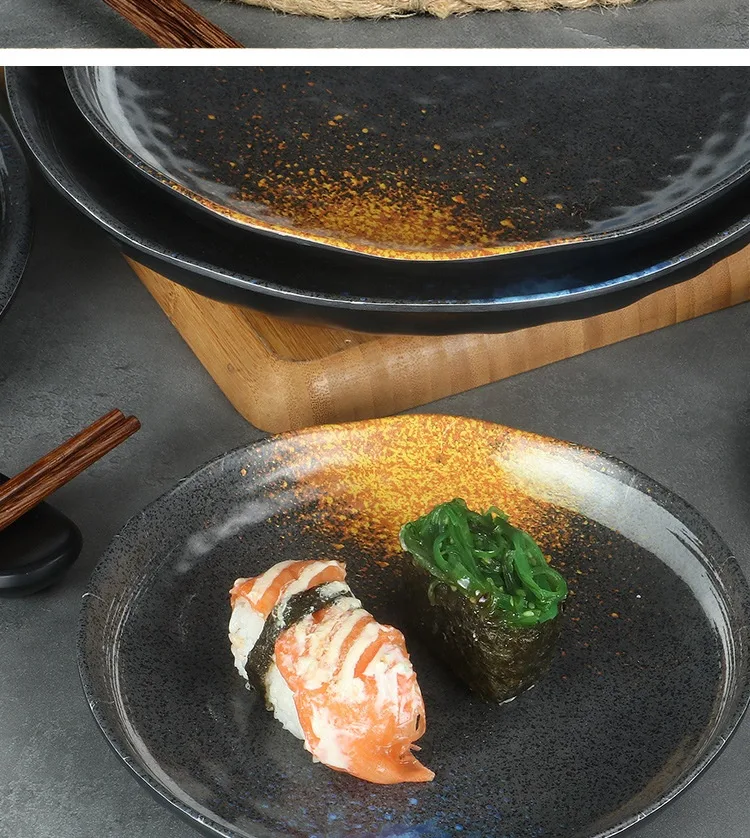 Ronde melamine kunststof bord voor botjes, ideaal voor restaurants. Duurzaam, stevig en gemakkelijk schoon te maken. Serveer hapjes in stijl.