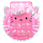 Cover Image of Download Pink Diamond Cute hello Kitty tema Theme 1.1.3 APK