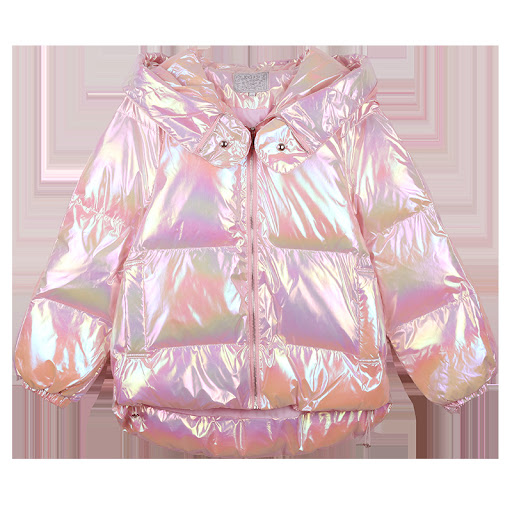 Title 6, Glossy Short Colorful Cotton Jacket with Laser ...