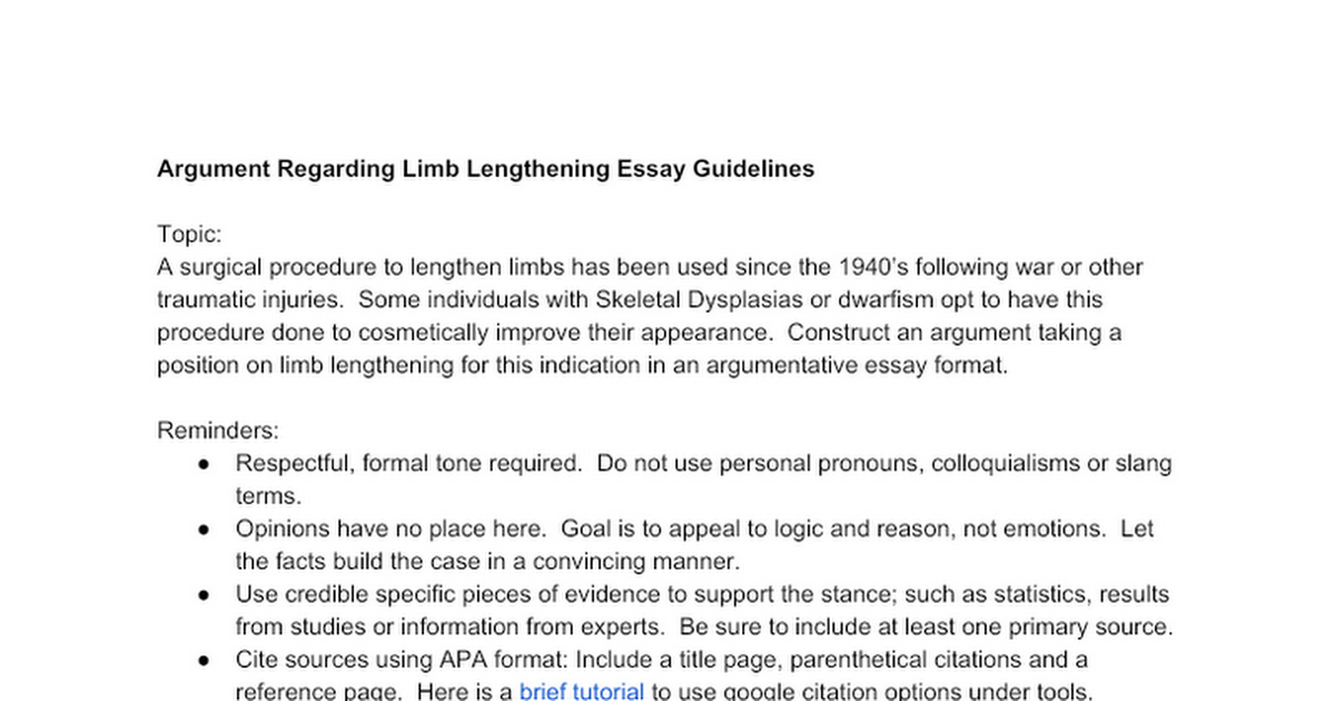 argumentative essay format google docs