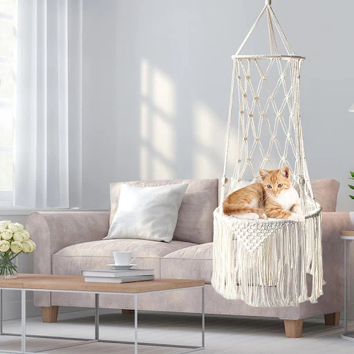 Hanging Cat Bed Pet Cat Hammock Aerial Cats Bed House Kitten Climbing Frame Sunny Window Seat Nest Woven Thread Toy Pet 