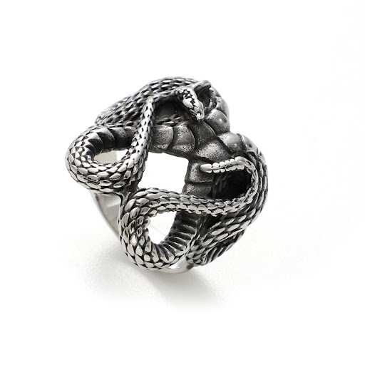 Title 5, Tiger Head Snake Titanium Steel Ring Ornament –...