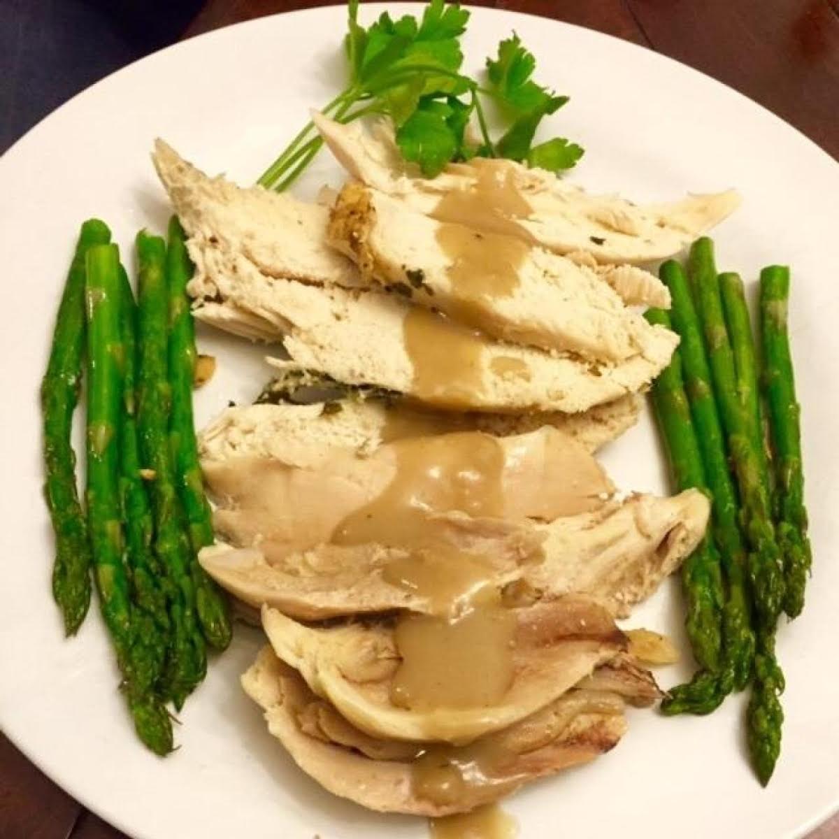 Roasted Herb Chicken And Gravy Just A Pinch Recipes