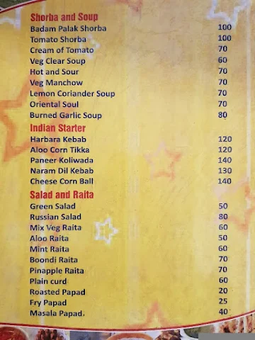 Sonai Navratna Veg menu 