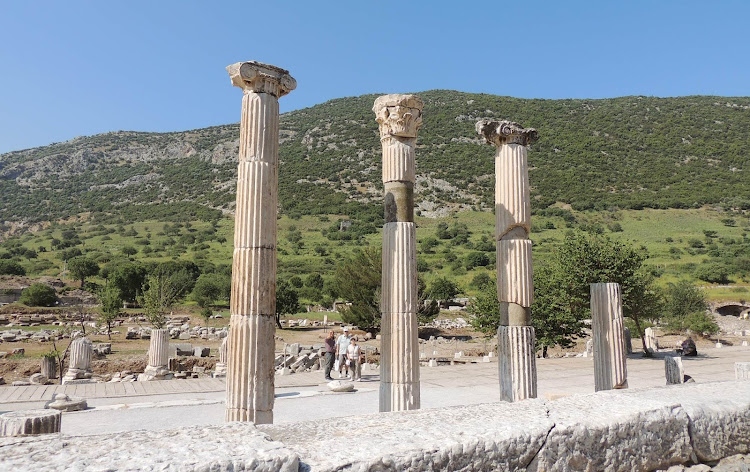 Ancient columns seen during a walking tour of Ephesus. 