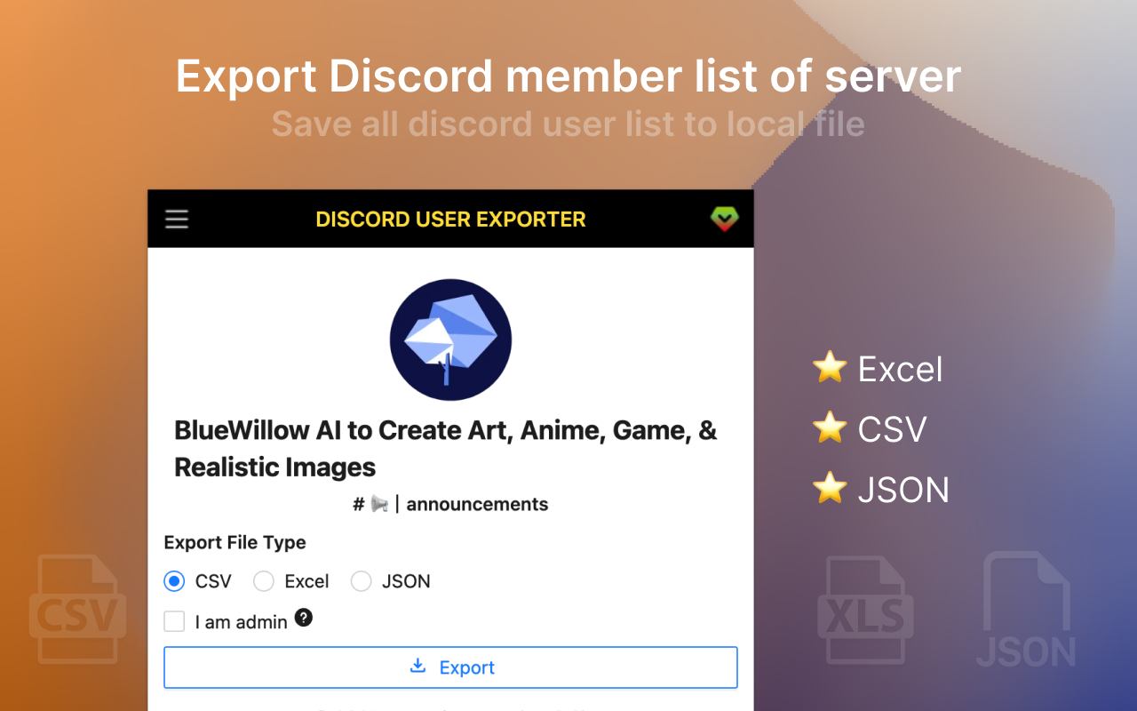 dSaver - Export Discord user list to CSV Preview image 2