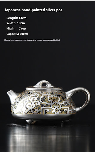 Title 8, He Fu Sen Silver Gilded Fengming Single Teapot