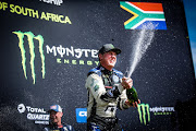 Johan Kristoffersson celebrates on the podium after taking his 11th World RX victory of the season.
Picture: SUPPLIED