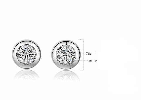 Title 1, Elegant Round Diamond Stud Earrings for Women. ...