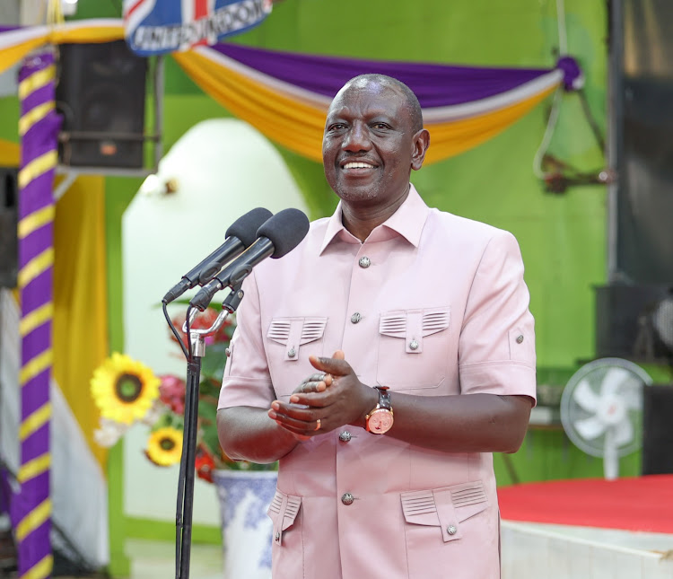 President William Ruto addressing worshippers at Revival Sanctuary of Glory in Riruta Satellite, Dagoretti South, on October 22, 2023